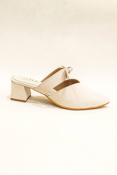 Shop_The Alter_Beige Bows Beverly Block Heels _Online_at_Aza_Fashions