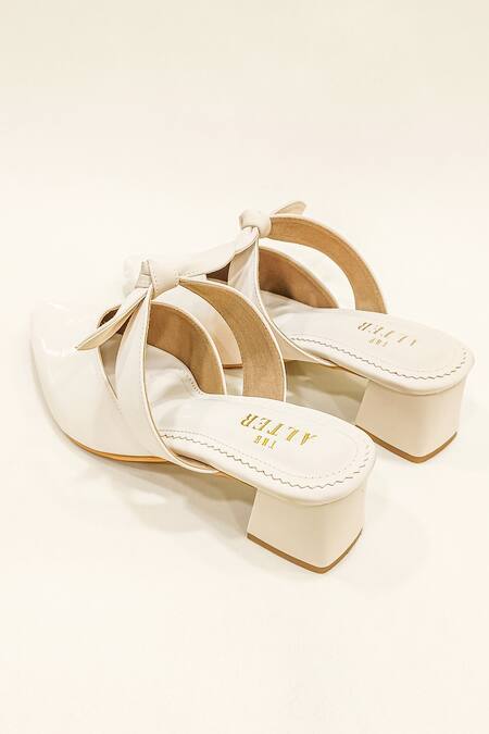 The Alter_Beige Bows Beverly Block Heels _at_Aza_Fashions