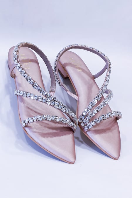 Shop The Alter Gold Kiara Rhinestones Embellished Flats Online at Aza Fashions Shop_The Alter_Gold Kiara Rhinestones Embellished Flats _Online_at_Aza_Fashions