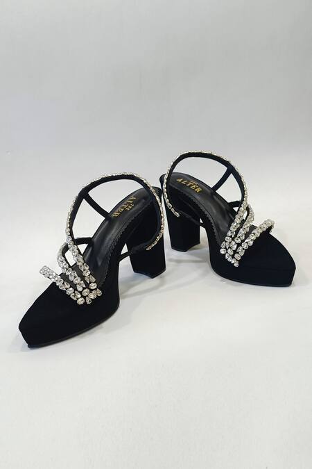 Buy The Alter Black Rhinestones Kiara Embellished Platform Block Heels Online at Aza Fashions Buy_The Alter_Black Rhinestones Kiara Embellished Platform Block Heels _Online_at_Aza_Fashions
