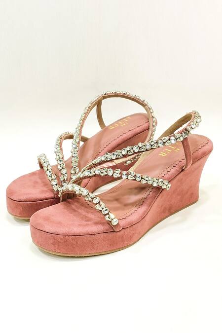 The Alter Grey Rhinestones Kiara Stone Embellished Wedges Online at Aza Fashions The Alter_Grey Rhinestones Kiara Stone Embellished Wedges _Online_at_Aza_Fashions