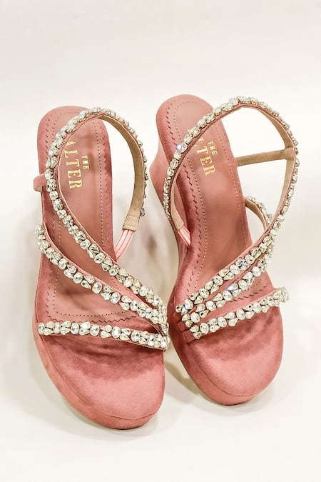 The Alter Grey Rhinestones Kiara Stone Embellished Wedges at Aza Fashions The Alter_Grey Rhinestones Kiara Stone Embellished Wedges _at_Aza_Fashions