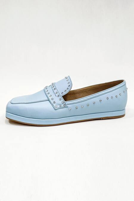 Shop The Alter Blue Powder Embellished Loafers Online at Aza Fashions Shop_The Alter_Blue Powder Embellished Loafers _Online_at_Aza_Fashions