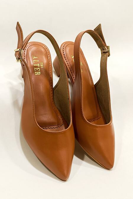 The Alter Brown Slingback Mule Block Heels at Aza Fashions The Alter_Brown Slingback Mule Block Heels _at_Aza_Fashions