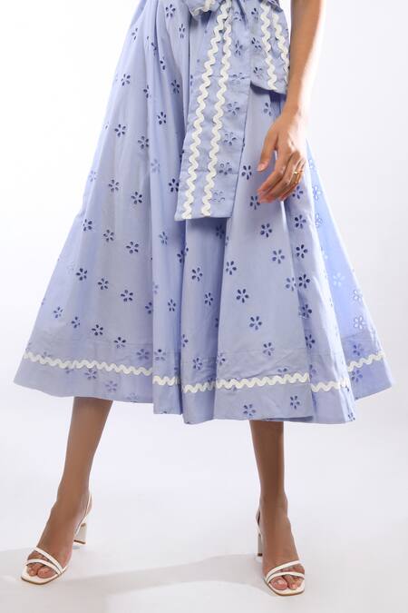 Shop Itara Purple Cotton Ruffled V Floral Dress Online at Aza Fashions Shop_Itara_Purple Cotton Ruffled V Floral Dress_Online_at_Aza_Fashions