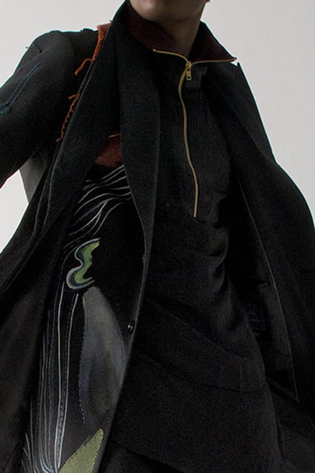 Buy Jatin Malik Black Modal, Rayon Embroidery Overcoat With Kurta Set Online at Aza Fashions Buy_Jatin Malik_Black Modal, Rayon Embroidery Overcoat With Kurta Set _Online_at_Aza_Fashions