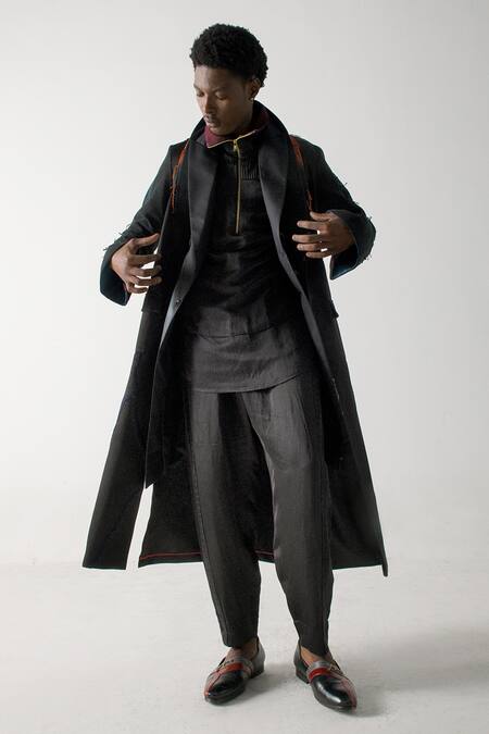 Buy Jatin Malik Black Modal, Rayon Straight Pintuck Trouser Online at Aza Fashions Buy_Jatin Malik_Black Modal, Rayon Straight Pintuck Trouser _Online_at_Aza_Fashions