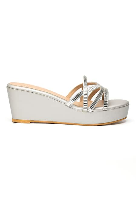 Buy Silver Heeled Sandals for Women by PELLE ALBERO Online | Ajio.com