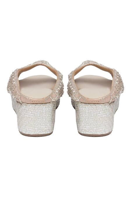 Buy Kkarma Accessories Pink Beads, Embroidery Kalki Peep Toe Wedges Online at Aza Fashions Buy_Kkarma Accessories_Pink Beads, Embroidery Kalki Peep Toe Wedges _Online_at_Aza_Fashions