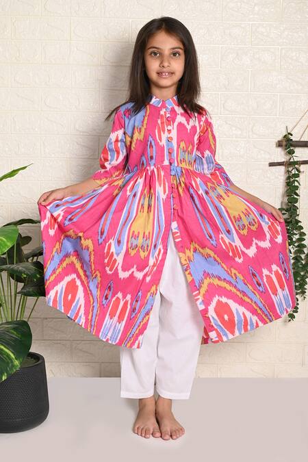 Buy_THE COTTON STAPLE_Pink Cotton Donut Flowy Kurta And Pant Set _Online_at_Aza_Fashions