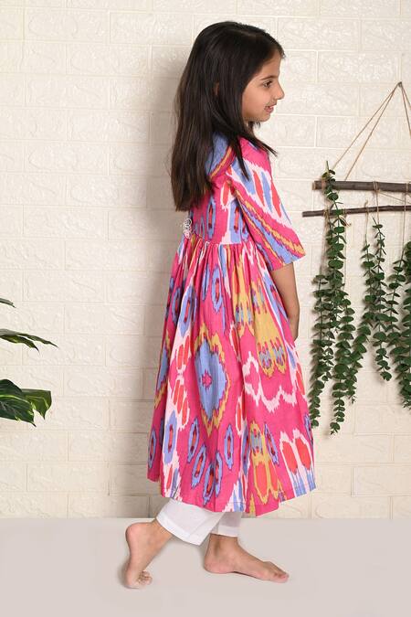 Shop_THE COTTON STAPLE_Pink Cotton Donut Flowy Kurta And Pant Set _Online_at_Aza_Fashions