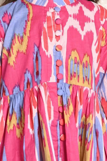 THE COTTON STAPLE_Pink Cotton Donut Flowy Kurta And Pant Set _at_Aza_Fashions