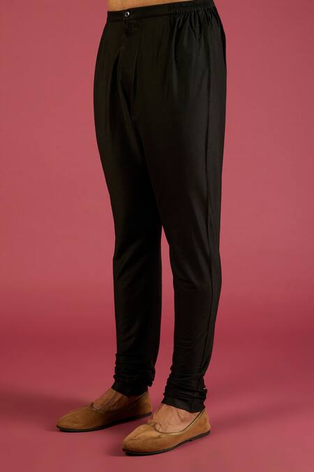 Krishna Mehta_Black Tussar Printed Bandhani Pattern Kurta Set _Online_at_Aza_Fashions