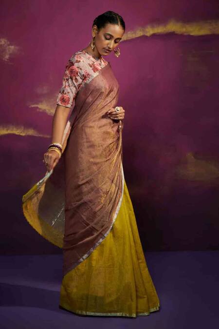 Buy Green Handloom Tissue Handwoven Chanderi Saree For Women by Dressfolk  Online at Aza Fashions.