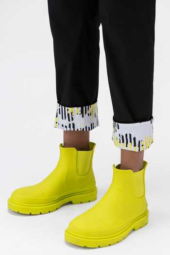 Shop_Genes Lecoanet Hemant_Black Cotton Twill Plain Patch Pocket Trouser _Online_at_Aza_Fashions