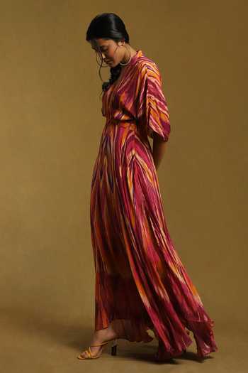 ritu kumar purple dress Purple Viscose Chiffon Digital Printed Maxi Summer Dress by Ritu Kumar at Pernia's Pop Up Shop 2026
