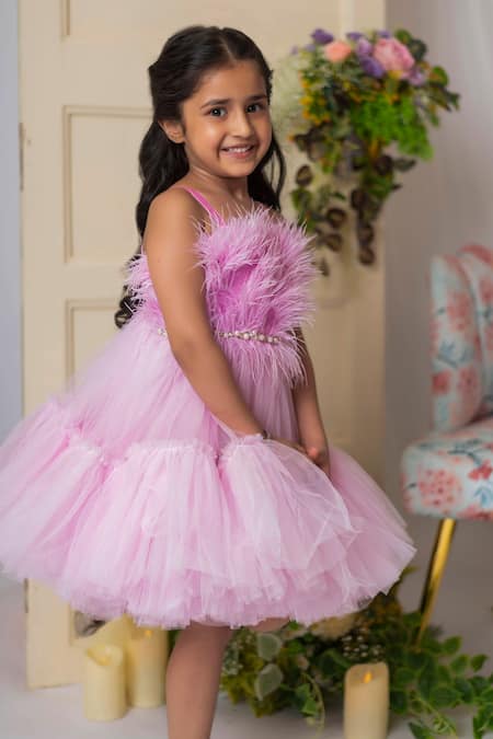 Girls feather clearance dress