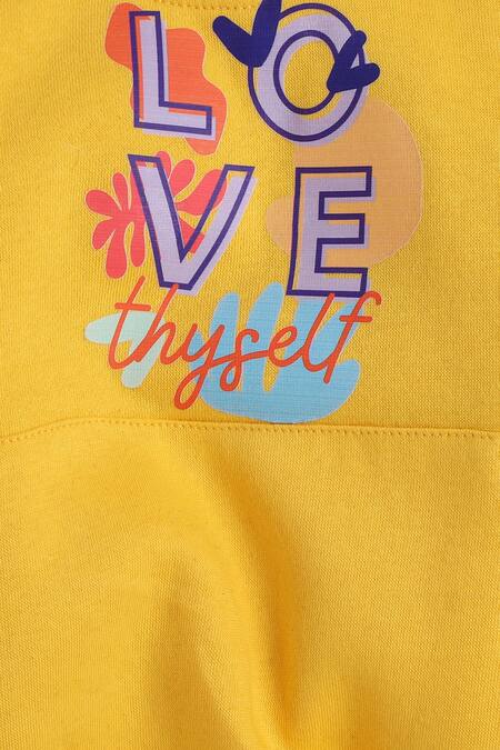 Buy_Knitting Doodles_Yellow Fleece Printed Love Thy Self Top And Joggers Set_Online_at_Aza_Fashions