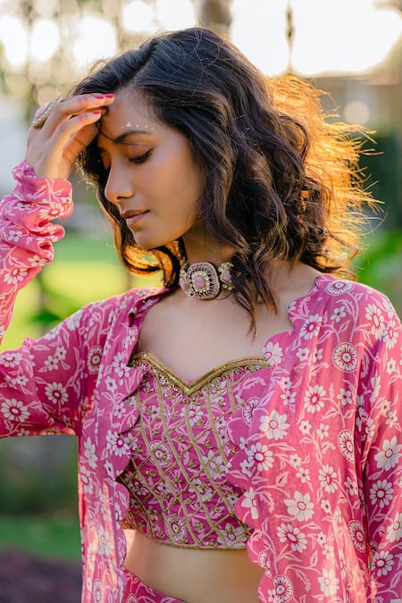 Buy Redpine Designs Purple Viscose, Georgette, Crepe Daisy Floral Print Jacket And Palazzo Set Online at Aza Fashions Buy_Redpine Designs_Purple Viscose, Georgette, Crepe Daisy Floral Print Jacket And Palazzo Set _Online_at_Aza_Fashions