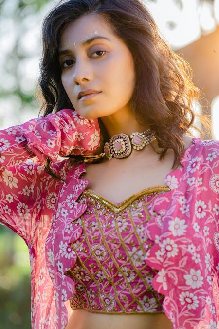 Shop Redpine Designs Purple Viscose, Georgette, Crepe Daisy Floral Print Jacket And Palazzo Set Online at Aza Fashions Shop_Redpine Designs_Purple Viscose, Georgette, Crepe Daisy Floral Print Jacket And Palazzo Set _Online_at_Aza_Fashions