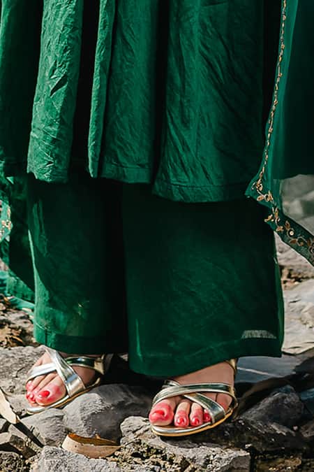 Buy Redpine Designs Green Chanderi, Viscose Zari, Embroidery Round Neck Placement Anarkali Set Online at Aza Fashions Buy_Redpine Designs_Green Chanderi, Viscose Zari, Embroidery Round Neck Placement Anarkali Set _Online_at_Aza_Fashions