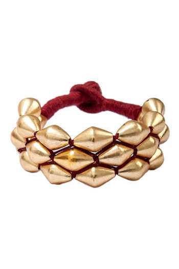 Neeta Boochra Gold Plated Beads Dholki Paunchi Bracelet Online at Aza Fashions Neeta Boochra_Gold Plated Beads Dholki Paunchi Bracelet_Online_at_Aza_Fashions