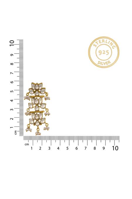 Buy_Neeta Boochra_Gold Plated Kundan Lotus Earrings_Online_at_Aza_Fashions