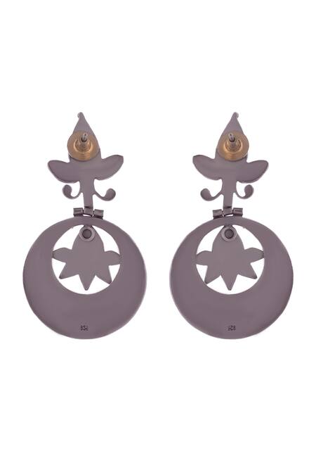 Buy_Neeta Boochra_Gold Plated Circular Pattern Tribal Earrings_Online_at_Aza_Fashions