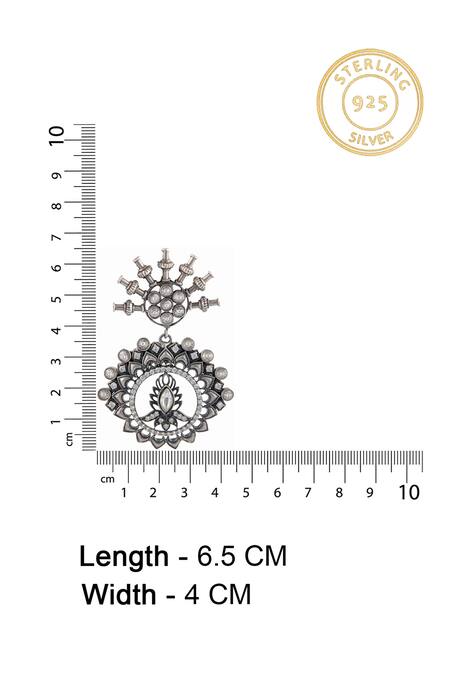 Buy Neeta Boochra Silver Plated Crystals, Stones Floral Cut Work Statement Earrings Online at Aza Fashions Buy_Neeta Boochra_Silver Plated Crystals, Stones Floral Cut Work Statement Earrings _Online_at_Aza_Fashions