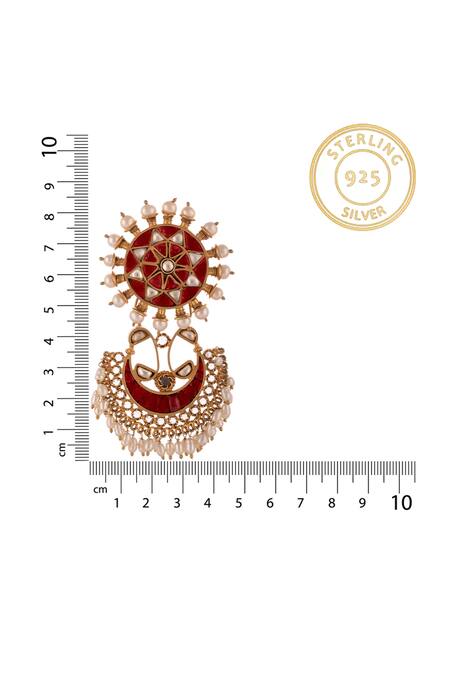 Buy_Neeta Boochra_Silver Plated Kundan And Pearls Embellished Chandbalis_Online_at_Aza_Fashions