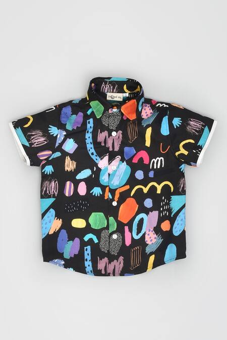 Buy LA Dee DA Black Cotton Abstract Print Shirt And Pant Set Online at Aza Fashions Buy_LA Dee DA_Black Cotton Abstract Print Shirt And Pant Set _Online_at_Aza_Fashions