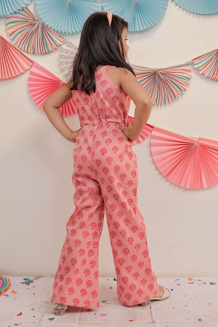 Shop Tiny Colour Pink Cotton Tassels Pretty Rose Jumpsuit Online at Aza Fashions Shop_Tiny Colour_Pink Cotton Tassels Pretty Rose Jumpsuit _Online_at_Aza_Fashions