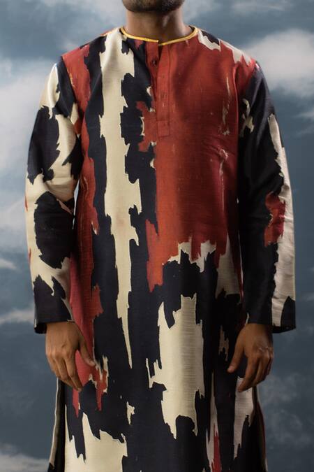 Buy Saksham & Neharicka Multi Color Silk Embroidery Printed And Thread Kurta Online at Aza Fashions Buy_Saksham & Neharicka_Multi Color Silk Embroidery Printed And Thread Kurta_Online_at_Aza_Fashions