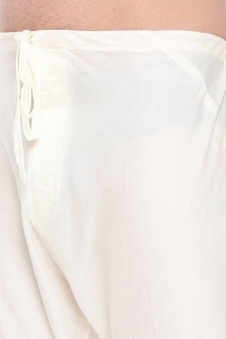 Buy_Mayank Modi - Men_Yellow Linen, Muslin Embroidery Floral Print Kurta And Pant Set 