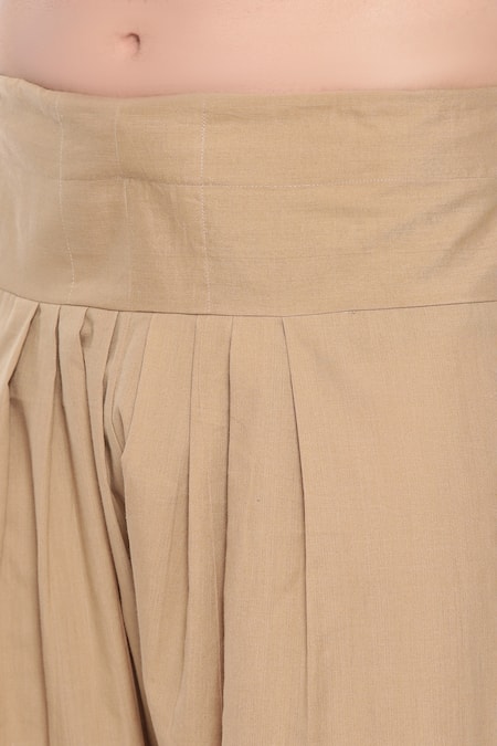 Mayank Modi - Men_Brown Cotton Embroidery Malai Pathani Set _at_Aza_Fashions