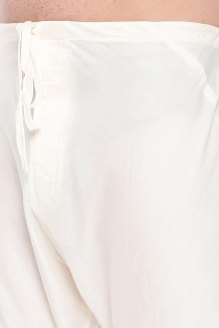 Buy_Mayank Modi - Men_Green Silk, Cotton Embroidery Placement Kurta Set 