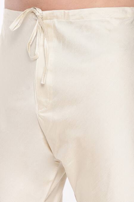 Buy_Mayank Modi - Men_Beige Muslin Embroidery Floral Bloom Print Sherwani With Churidar For Kids