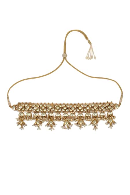Buy MAISARA JEWELRY Gold Plated Kundan Embellished Choker Set Online at Aza Fashions Buy_MAISARA JEWELRY_Gold Plated Kundan Embellished Choker Set _Online_at_Aza_Fashions