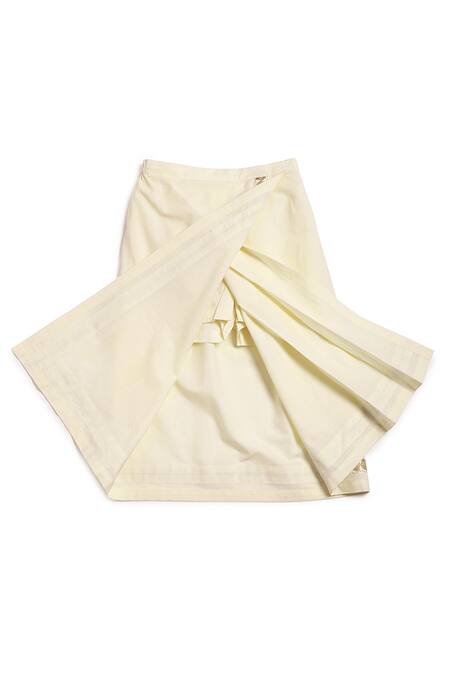 Buy_Tiber Taber_Cream Cotton Mundu Dhoti _Online_at_Aza_Fashions