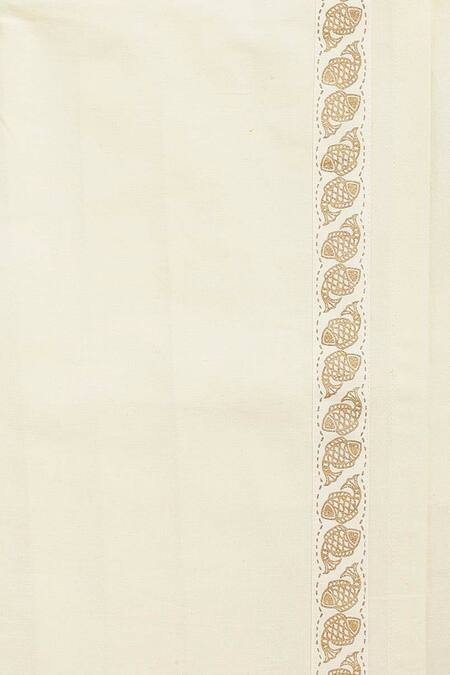 Tiber Taber_Cream Cotton Mundu Dhoti _at_Aza_Fashions