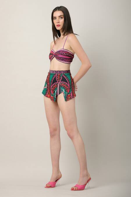 Buy Limerick By Abirr N' Nanki Multi Color Polyester, Spandex Sweetheart Neck Alessia Printed Bikini Skirt Set Online at Aza Fashions Buy_Limerick By Abirr N' Nanki_Multi Color Polyester, Spandex Sweetheart Neck Alessia Printed Bikini Skirt Set _Online_at_Aza_Fashions