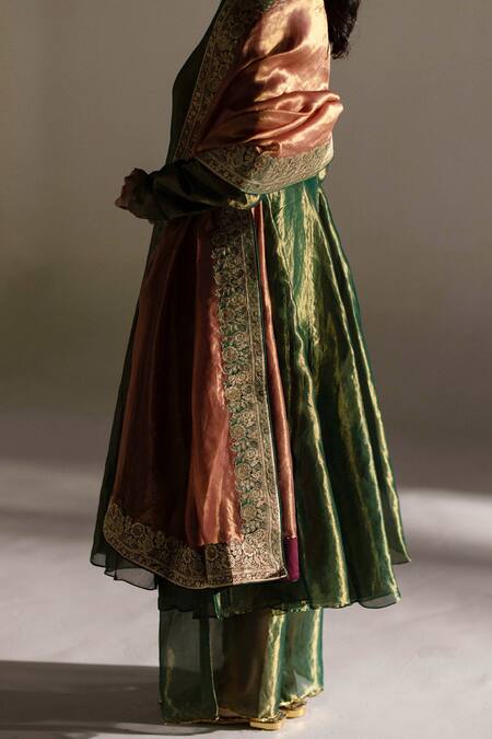 Mimamsaa_Pink Tissue Silk Woven Sarah Dupatta _Online_at_Aza_Fashions