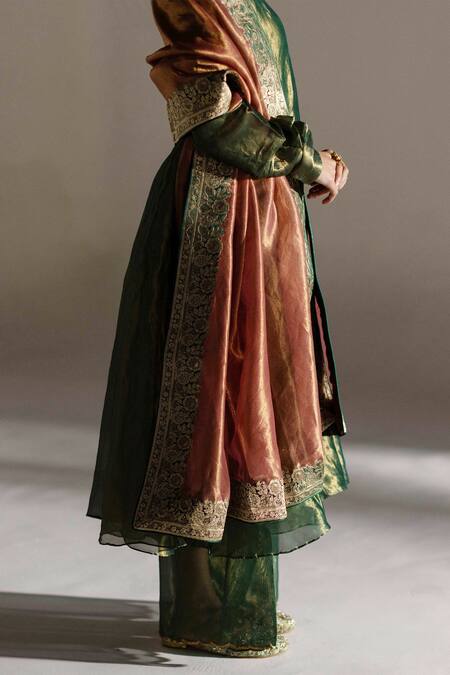 Buy_Mimamsaa_Pink Tissue Silk Woven Sarah Dupatta _Online_at_Aza_Fashions