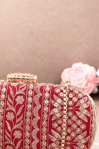 Buy Amyra Red Embroidery, Sequins Mirai Clutch Online at Aza Fashions Buy_Amyra_Red Embroidery, Sequins Mirai Clutch _Online_at_Aza_Fashions