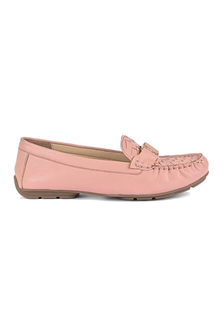 Buy_Vanilla Moon_Pink Morgan Basket Weave Pattern Loafers_Online_at_Aza_Fashions