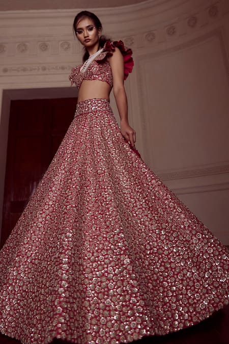 Mrunalini Rao Pink Silk, Organza Embroidery, Zari Taara Bloom Zardozi Work Lehenga Set at Aza Fashions Mrunalini Rao_Pink Silk, Organza Embroidery, Zari Taara Bloom Zardozi Work Lehenga Set _at_Aza_Fashions