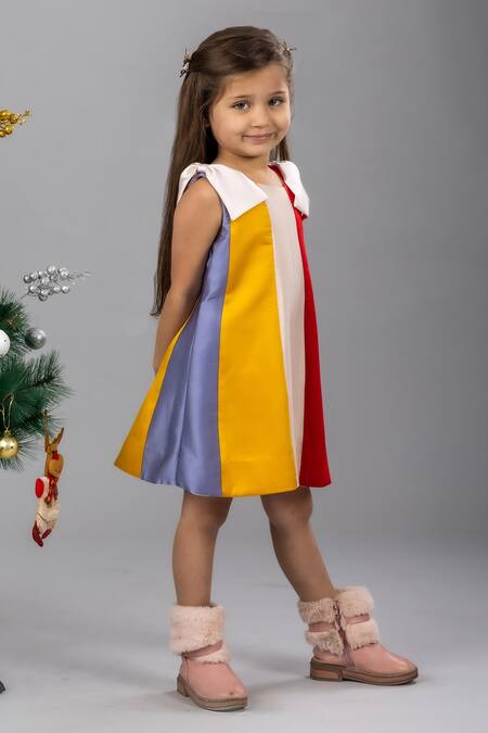 Buy Darleen Kids Couture Multi Color Taffeta, Lycra, Silk Mystique Panelled Dress Online at Aza Fashions Buy_Darleen Kids Couture_Multi Color Taffeta, Lycra, Silk Mystique Panelled Dress _Online_at_Aza_Fashions