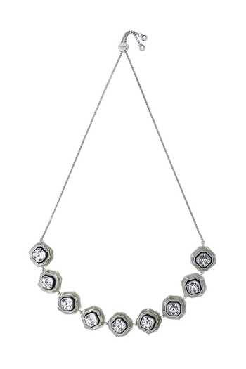 Isharya_White Crystal Bougie Infinity Cut Embellished Choker_Online_at_Aza_Fashions
