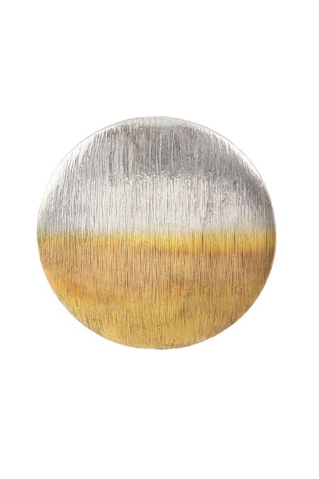 Shop_Noor_Silver Plated Dual Tone Shaded Round Shaped Stud Earrings_Online_at_Aza_Fashions