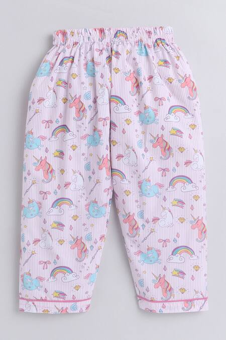 Buy_Knitting Doodles_White Unicorn Print Night Suit Set _Online_at_Aza_Fashions